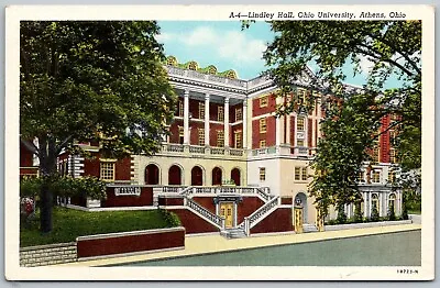 Athens Ohio 1940s Postcard Lindley Hall Ohio University • $3.30