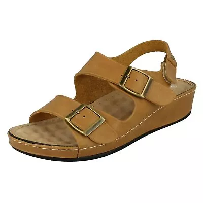 Ladies Down To Earth Casual Buckle Up Sandals F1R0452 • £4.99