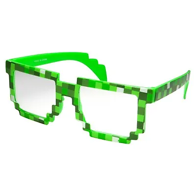 GrinderPUNCH Pixelated 8 Bit Sunglasses Clear Non Prescription Lens Kids Glasses • $9.99