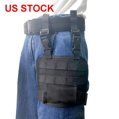 Tactical MOLLE Drop Leg Platform Thigh Rig Panel Quick Release Gun Accessories • $14.89