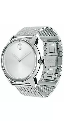 Movado Bold Silver Tone Mesh Bracelet Slim Womens Watch 1452955 • $199.95