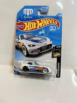 2018 Hot Wheels 2015 ‘15 Mazda Mx5 Miata White Mad Mike • $3