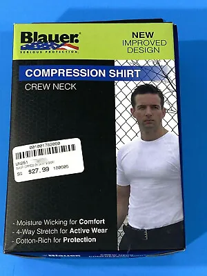 New Blauer 8120x Crew Neck Compression Shirt Dark Navy Workout T-shirt Medium • $17.99