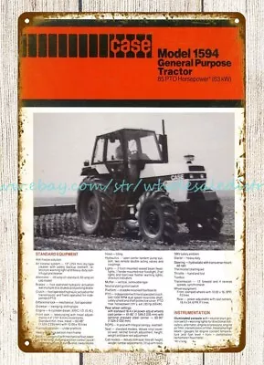 1985 Case 1594 Tractor Machinery Farming Metal Tin Sign Construction Signs • $18.88