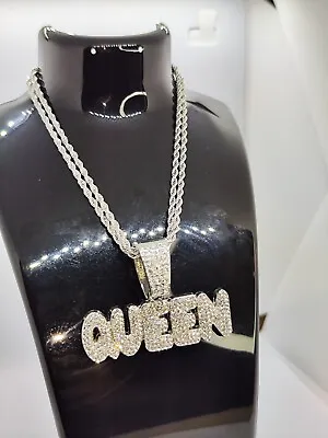 14ct Gold/Silver Plated ❄️Iced Out Men's Pendant+necklace 🔥Hip Hop Jewellery 💥 • £13.99