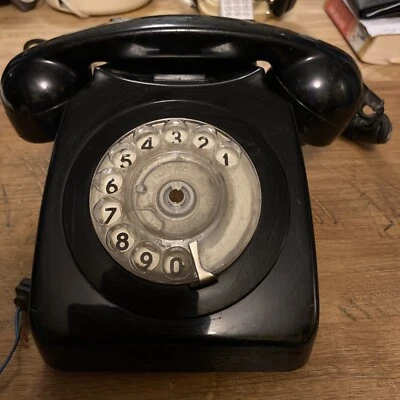 Vintage 746 Series Black Rotary Dial Telephone Unconverted • £14.99
