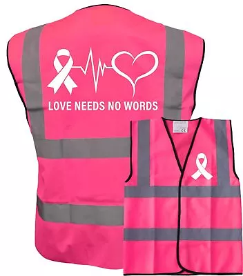 Love Heartbeat Cancer Hi Vis Pink Vests Charity Walks Mud Runs Race For Life • £7.99