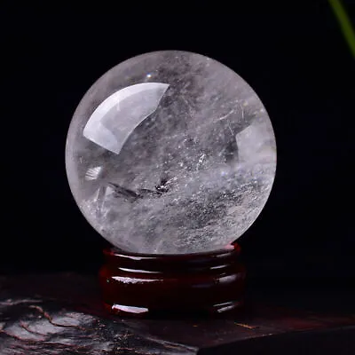 40-70MM Natural Quartz Clear Crystal Ball Healing Reiki Gemstone Sphere + Stand • $11.99