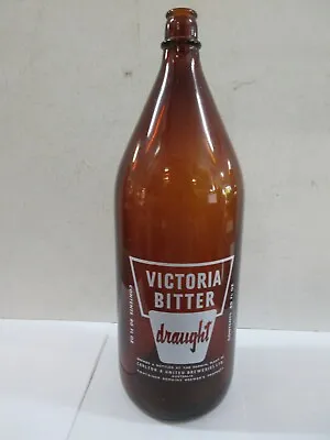 Vintage Victoria Bitter Draught 80 Fl Oz Beer Bottle • $50