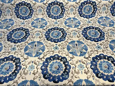 P Kaufmann Soumak Suzani Blue Lapis Upholstery Drapery Fabric By The Yard • $21.95