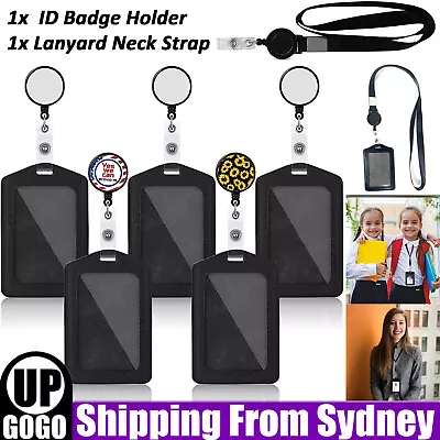 Retractable Lanyard ID Card Holder Business Badges Security Pass Reel Key Chains • $5.97