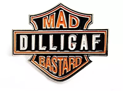 £1.99 • Buy Harley Davidson  DILLIGAF MAD B*STARD  Metal Enamel Pin Badge Biker Motorbike