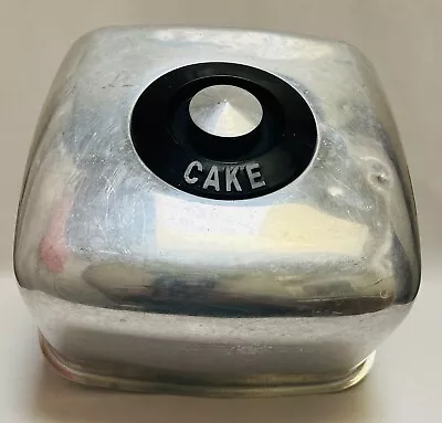 Vintage Square Cake Cover Kromex Aluminum Lid With Black Nob Plate Rare! • $50