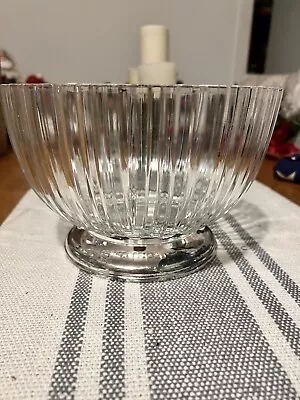 Godinger Crystal Punch Bowl With Silverplate Base - Italy • $40