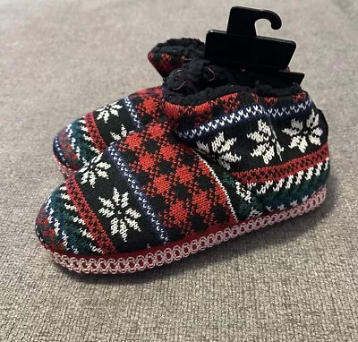 Muk Luks Fawn Bootie Slippers Shoes Red Black Women’s Size 9  New • $14.24