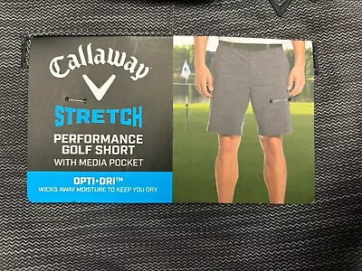 Callaway Shorts Mens 34 Gray Check Stretch Waist Performance Golf Short 10  • $17.98