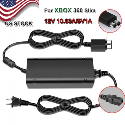$17.95 • Buy For Microsoft XBOX 360 Slim AC Adapter Brick Charger Power Supply Cord Cable USA