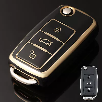 3Button Flip Remote Key Ring Case Cover Holder For VW Polo Sharan Tiguan Caddy. • $5.85