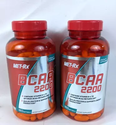 2 Pack Of Met-Rx BCAA 2200 Amino Acid Vitamin B-6 360 Softgels Exp. 01/25 • $34.99