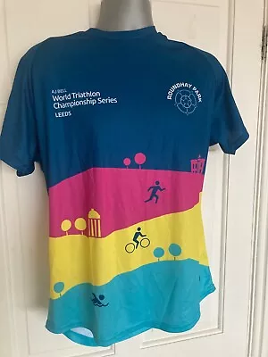 A J Bell World Triathlon Championship Series Leeds Technical Tee-Large-Mint • £22.99