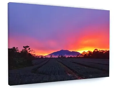 Countryside Sunset Landscape Canvas Picture Print Wall Art  • £28.46