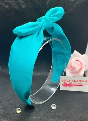 £3.99 • Buy Turquoise Hairband Alice Headband Bandana Scarf Hair Tie Band Bow Dress Bobbles