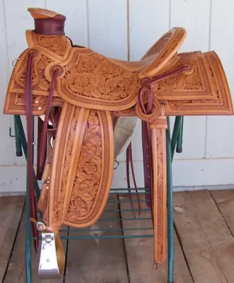 Ranch Roping Horse Saddle Wade Tree A Fork Western Premium Leather Work 14-17 • $434.98