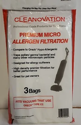 Vacuum Bags For Oreck Type CC Premium Micro Allergen Filtration 3 Bag Package  • $11.97