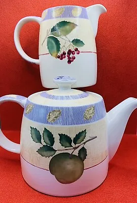 Marks & Spencer Wild Fruits Teapot & Milk Jug 07747 Dishwasher Microwave Safe1kw • £14.99