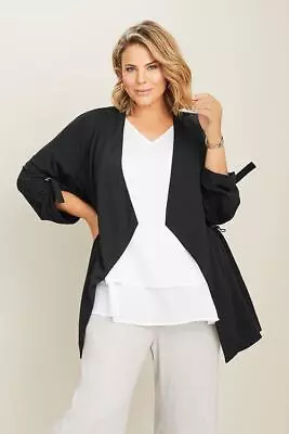 $30.29 • Buy Sara Woven Waterfall Jacket Womens Clothing  Jackets  Vests Jacket