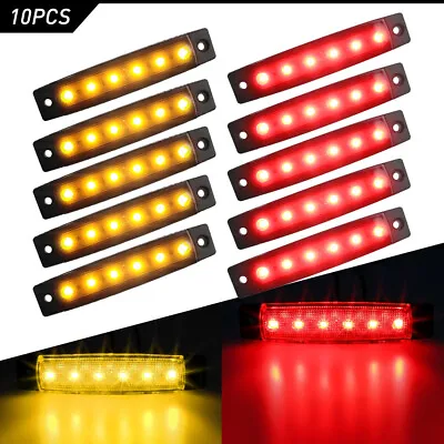 20X 3/4  Marker Lights LED Truck Trailer Round Side Mark Light Amber/Red Smoked • $13.89