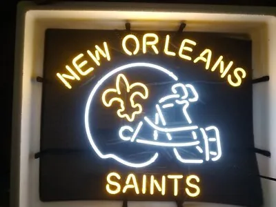 $254.09 • Buy New Orleans Saints Helmet Neon Light Sign 24 X20  Beer Bar Lamp Glass Artwork
