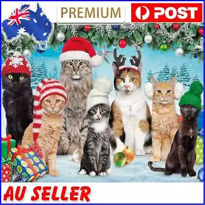 $11.06 • Buy DIY Diamond Painting Kit Christmas Cats Square Diamond Picture Handicraft