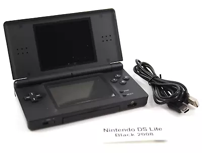 Nintendo DS Lite Console Handheld [Black] + USB Charging Cable TOP SCREEN BROKEN • $53.95