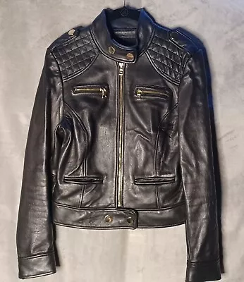 Moda International Leather Jacket Soft Lamb Size Medium Motorcycle B1505H • $50