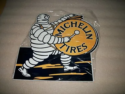 Vintage Look  Michelin Tires  Tire Man W/ Drum 12  Metal Gasoline & Oil Sign • $64.95