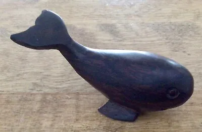 Small VTG Hand Carved Hardwood Whale Raised Fluke 3 3/4” Long • $10