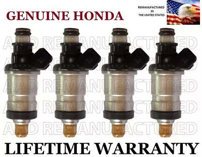 Genuine Honda Set Of 4 Fuel Injectors For 92-95 Honda Civic Del Sol  D16Z6 D15B • $95