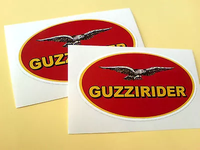 GUZZI RIDER Helmet Motorcycle Car Stickers Decals 2 Off 90mm • $3.16