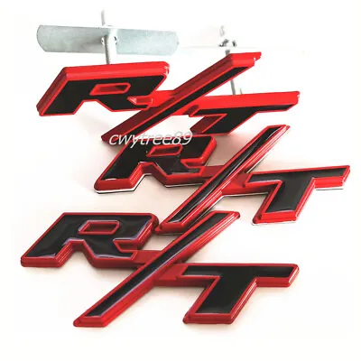 3X OEM For RT Front Grill Emblems R/T Side Fender Sticker Red Black Car Badge • $19.90