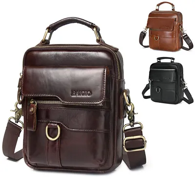 Men's Genuine Leather Shoulder Bag Messenger Briefcase Cross Body Travel Handbag • $28.48