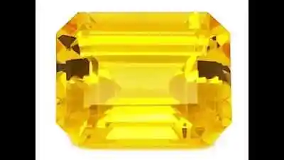 Lab Grown Yellow Sapphire Emerald Cut 7mm X 5mm Wholesale Lot Of 4 Gemstones • $25