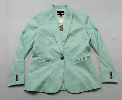 J. Crew Women's Parke Blazer In Stretch Linen JW7 Sea Spray Size 6 NWT • $119.66