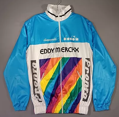 Vintage Eddy Merckx Giordana Size 4 Long Sleeve Cycling Jersey Full Zip Italy • $49.95