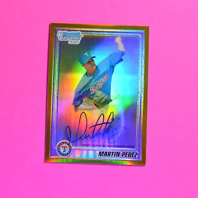 Martin Perez 2010 Bowman Chrome Prospects 1st Gold Refractor SP Rc Auto #d 24/50 • $79.99