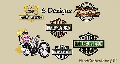 Machine Embroidery Designs - 6 Harley Davidson Embroidery Designs  • £2.99