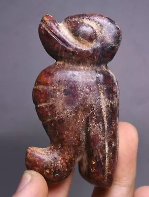 2.8  Rare Old Hongshan Culture  Jade Dragon Beast Bird Animal Amulet Pendant • $15