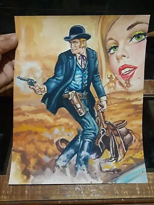Vtgcowboys  Mexican Comic Cover Art Orignal  - Htf - • $199.99
