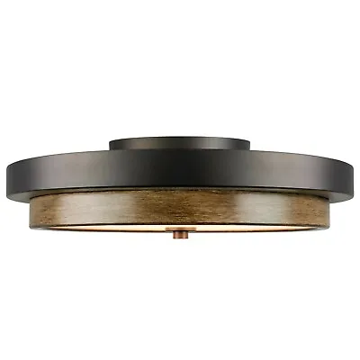 Kira Home Hermosa 14  Modern Semi Flush Mount Ceiling Light Smoked Birch Wood St • $45.22