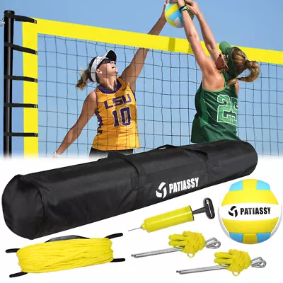 Professional Volleyball Net Set Heavy Duty Portable With Poles Ball Pump Beach • $62.28